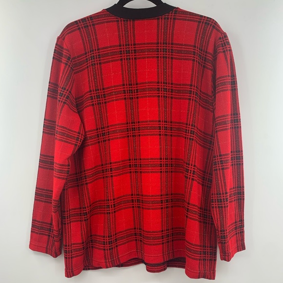 Vintage Preppy 80s/90s Red Black Gold Two in One Sweater Large - Picture 6 of 13